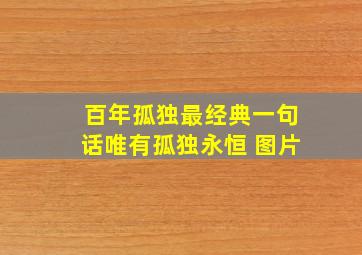 百年孤独最经典一句话唯有孤独永恒 图片